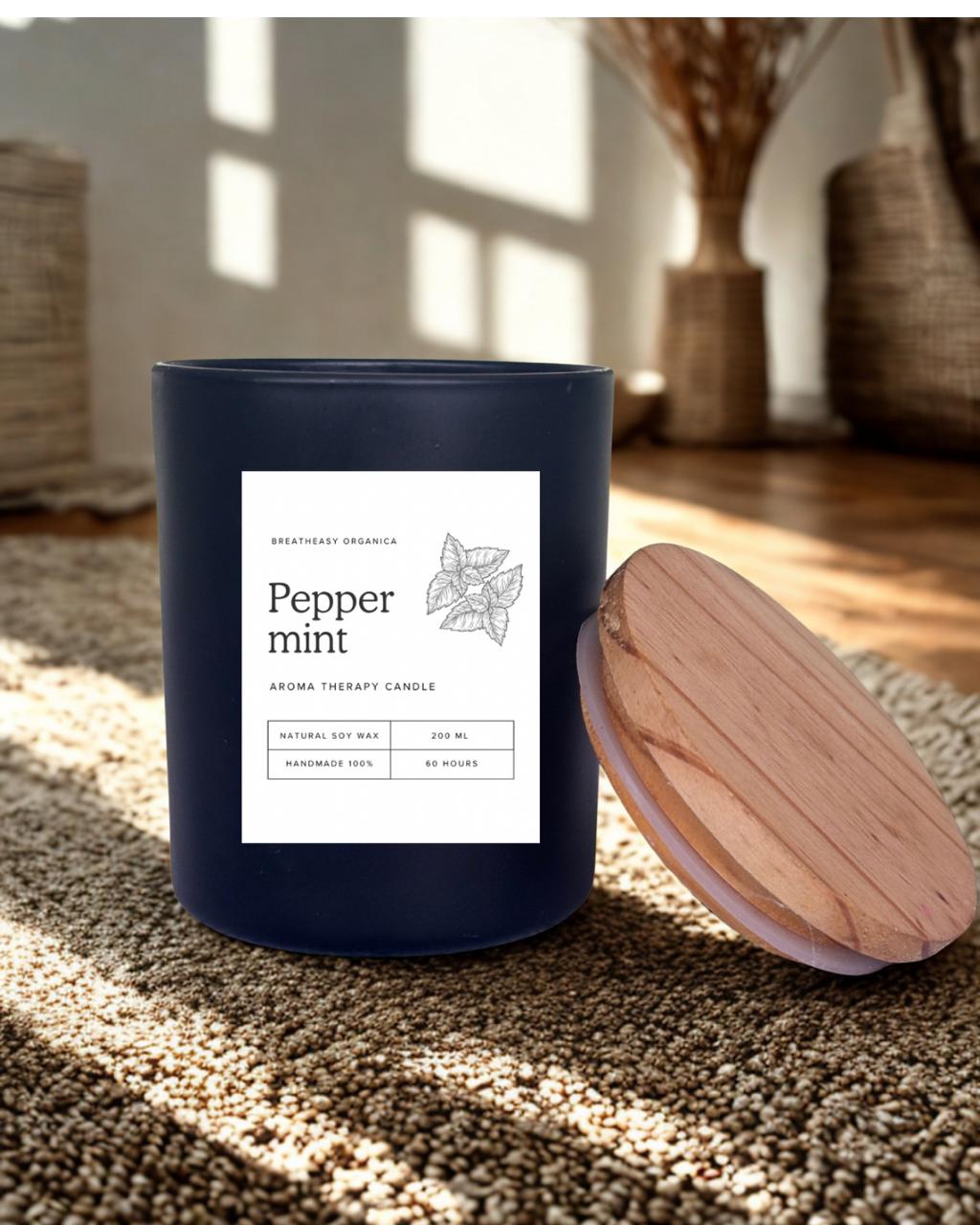 Wooden Lid Black Jar Aroma Therapy Candle 200 ML - Image 3