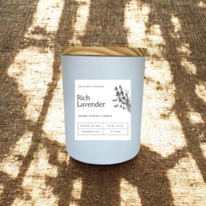 Wooden Lid White Jar Aroma Therapy Candle 200 ML