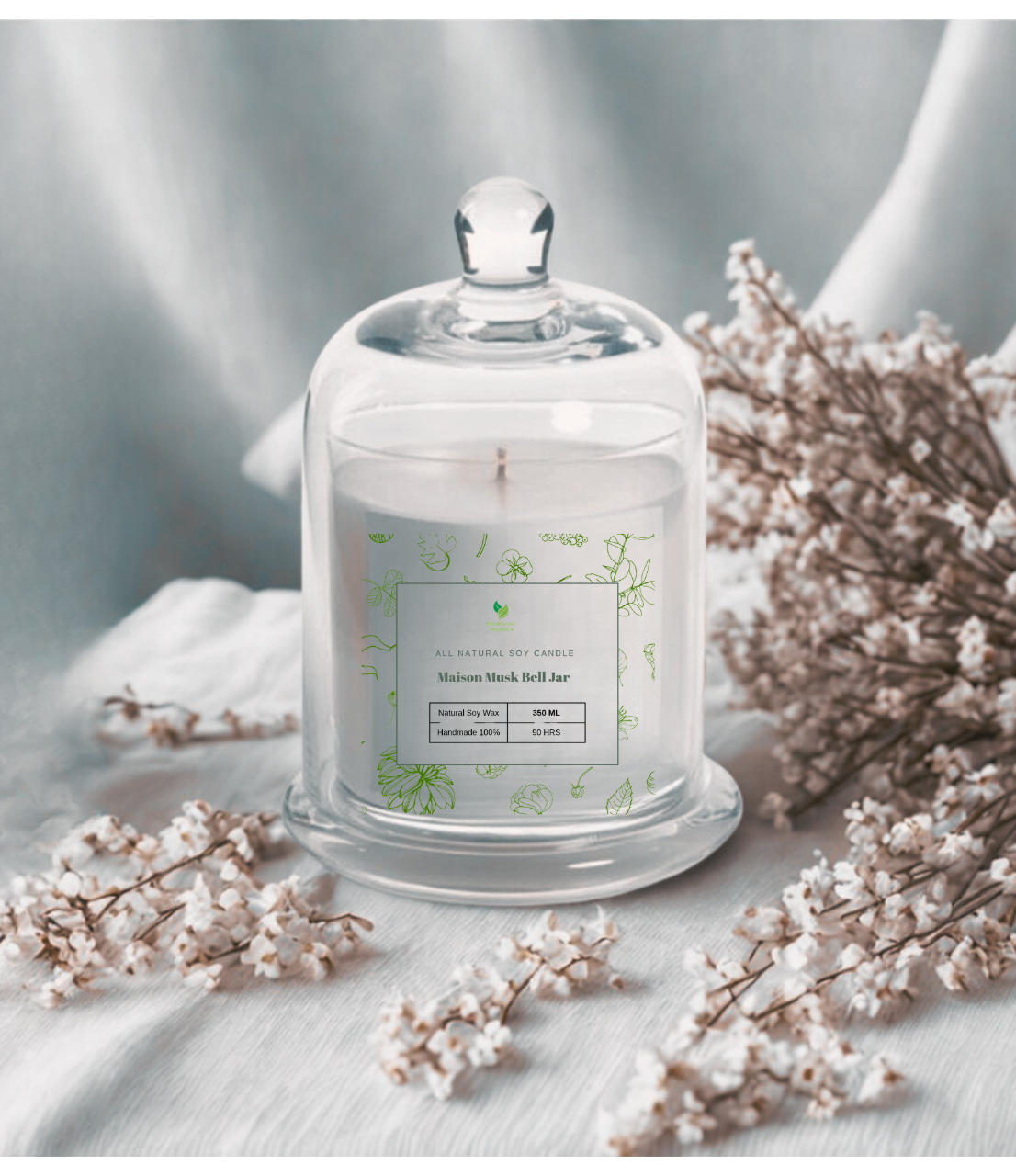 Amber Glow Bell Jar Candle 350 ML